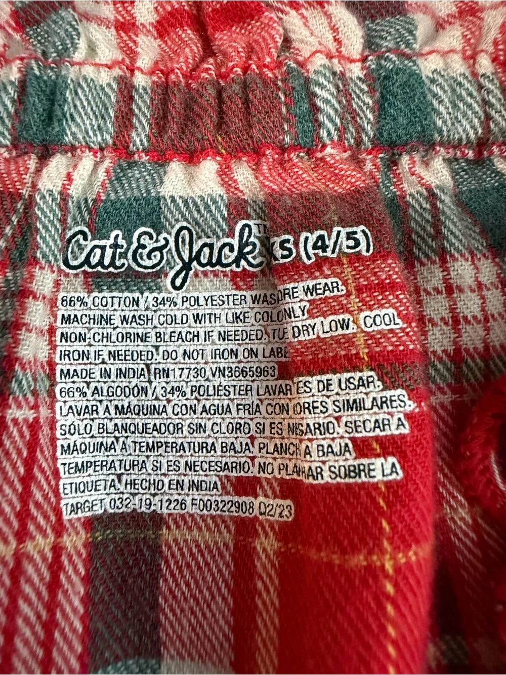 Cat & Jack Girls Red Plaid Tiered Dress | Size 4/5 | Long Sleeve